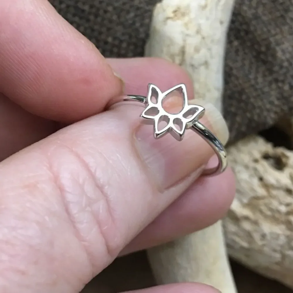 Sterling Silver Lotus Flower Ring